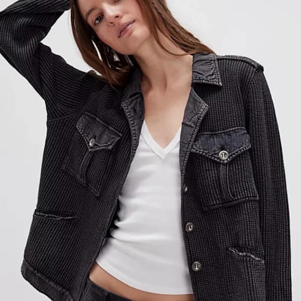 Free people Logan Button-Up Jacket with missing button
